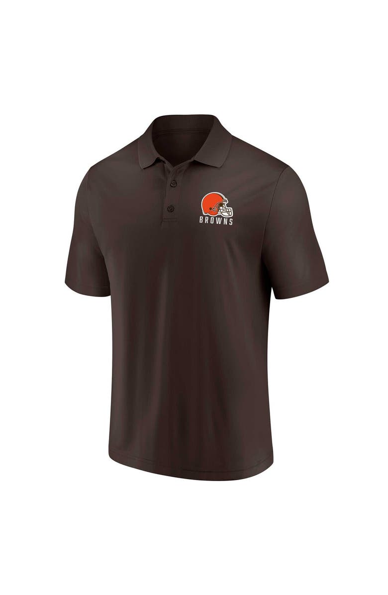 FANATICS Men's Fanatics Branded White/Brown Cleveland Browns Lockup Two-Pack Polo Set, Alternate, color, White