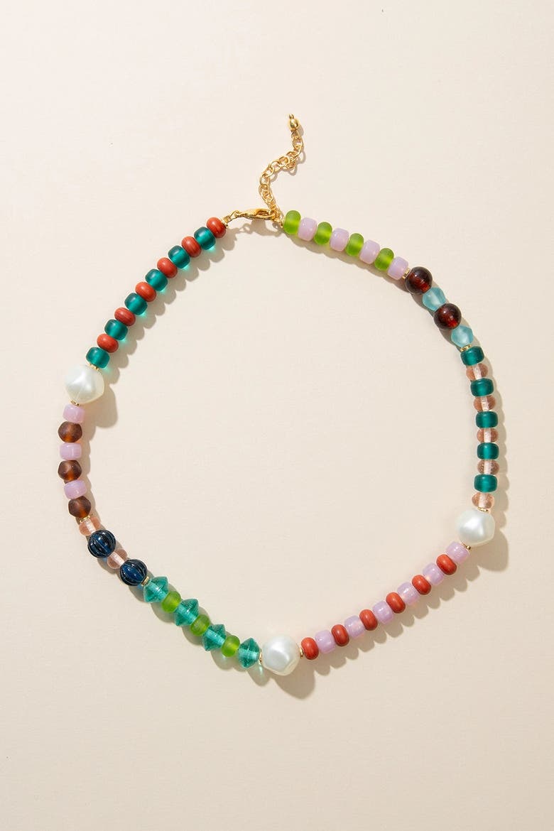 Glass Celebration Necklace, Alternate, color, Coral