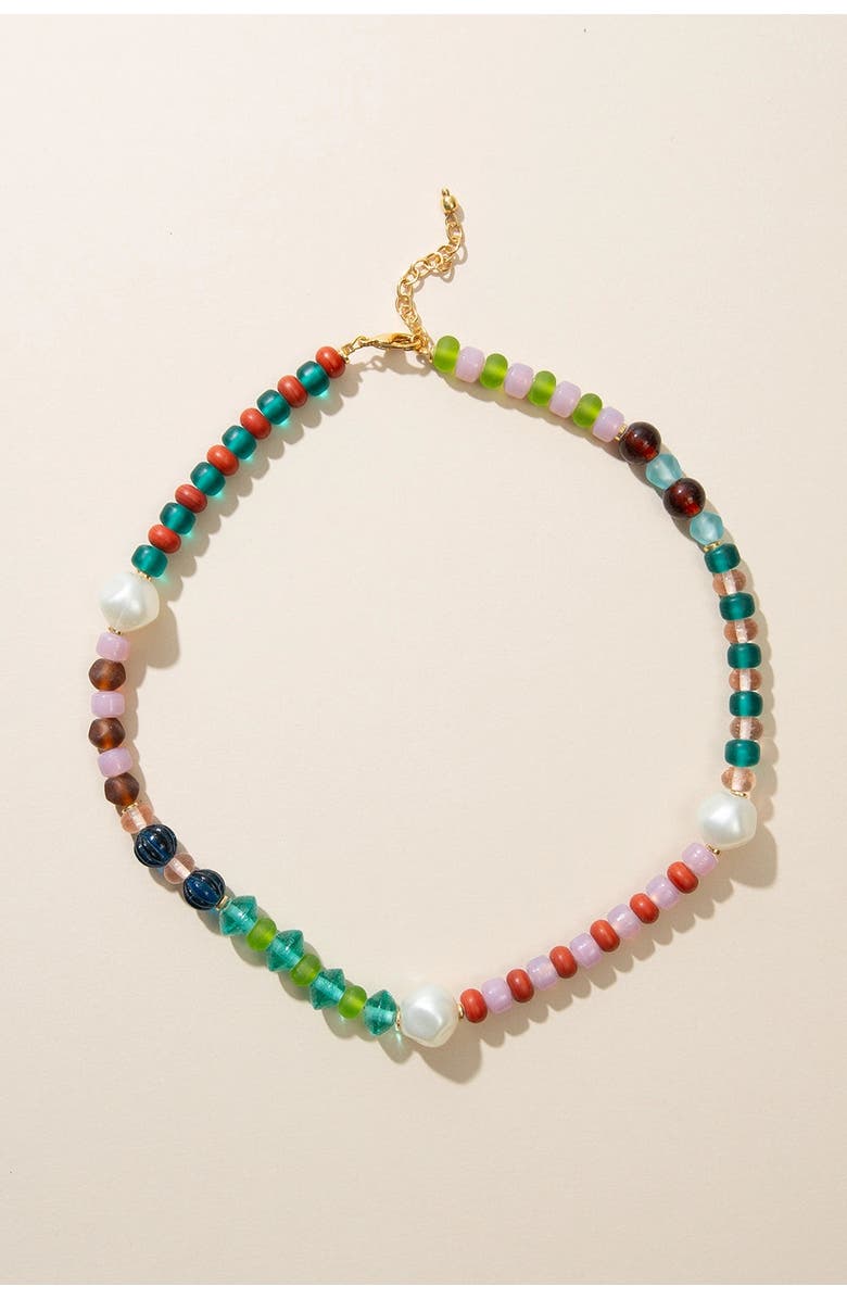 Noonday Glass Celebration Necklace, Alternate, color, Coral