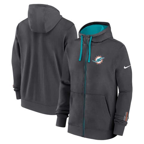 Men's Nike Anthracite Miami Dolphins Primetime Club Full-Zip Hoodie