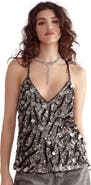 NASTY GAL Mixed Disc Sequin Longline Cami Top