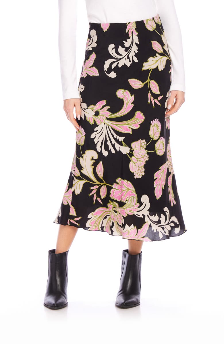 Karen Kane Print Bias Cut Midi Skirt, Main, color, 