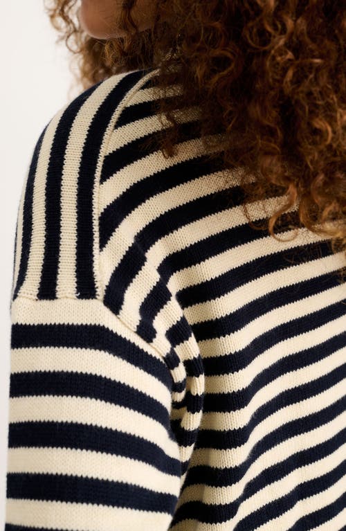 Alex Mill Taylor Cardigan In Stripe Cotton Cashmere Blend In Navy/ivory