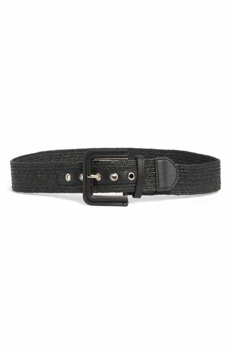 Vince Camuto Woven Square Buckle Belt