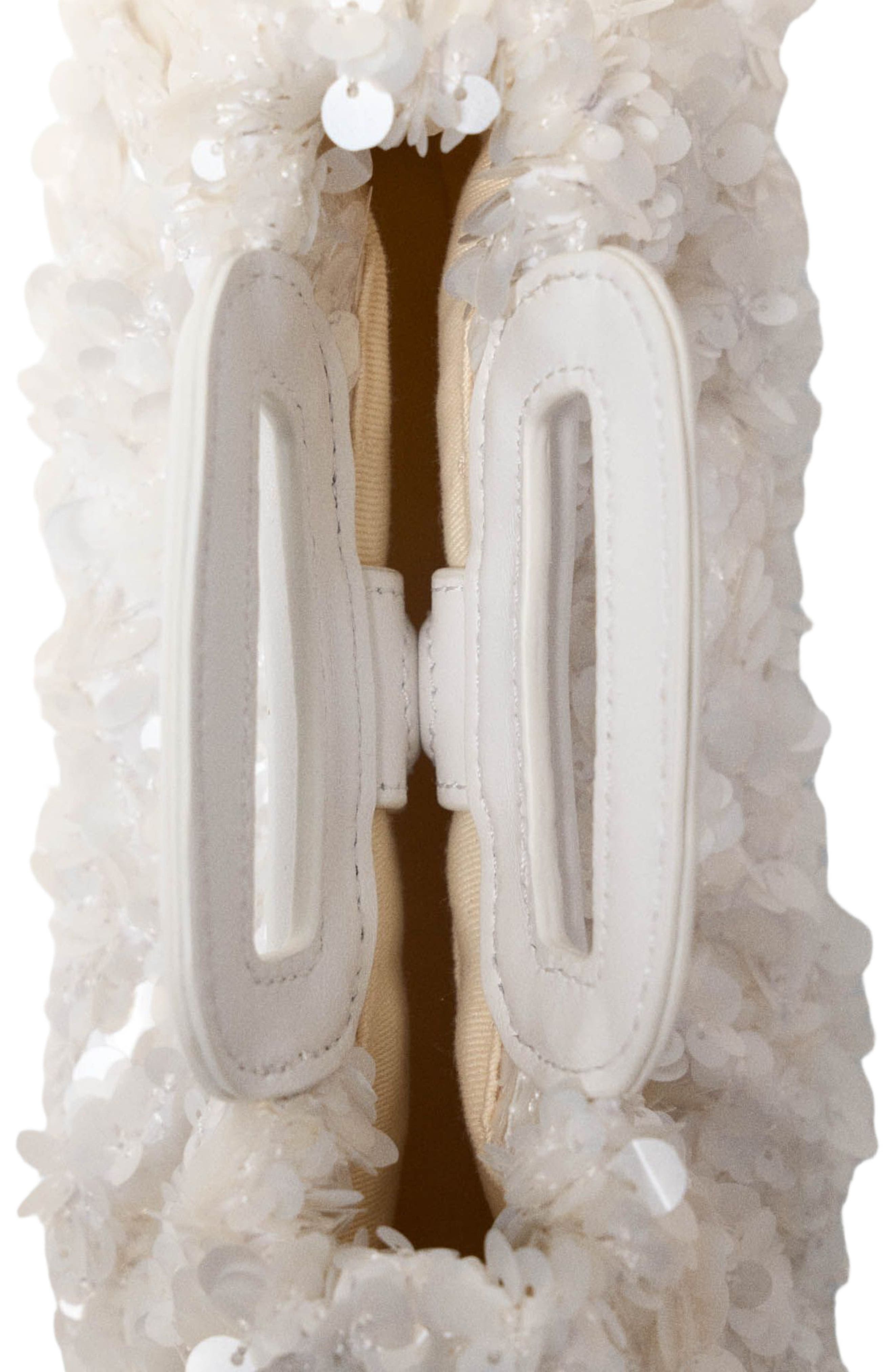 maje Sequins Milpli mini Clutch, Alternate, color, White