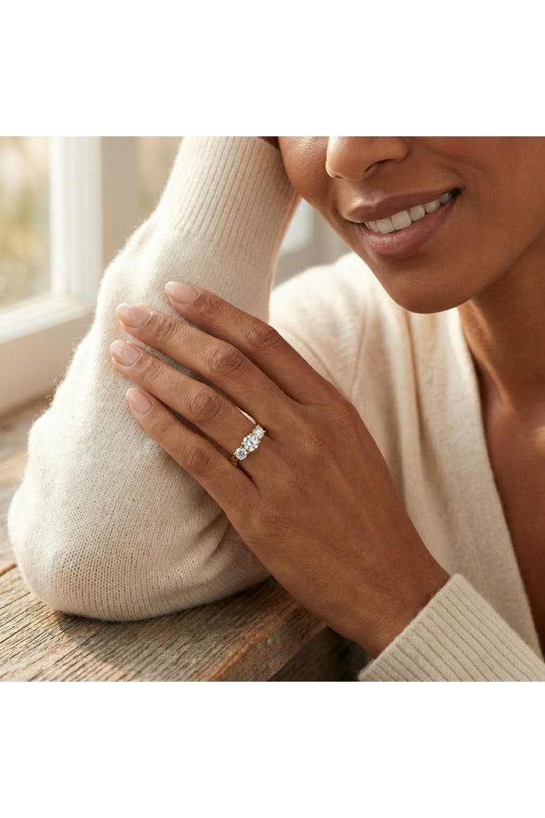 3 1/2ct Diamond 3-Stone 14k Gold Engagement Ring Lab Grown, Alternate, color, 14k Yellow Gold