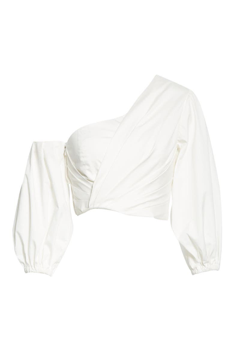 Ale One-Shoulder Top, Alternate, color, WHITE