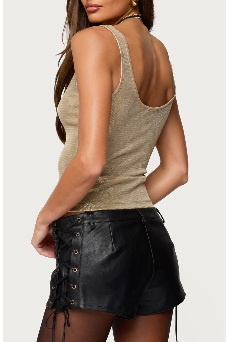 Laidie Metallic Tank, Alternate, color, GOLD