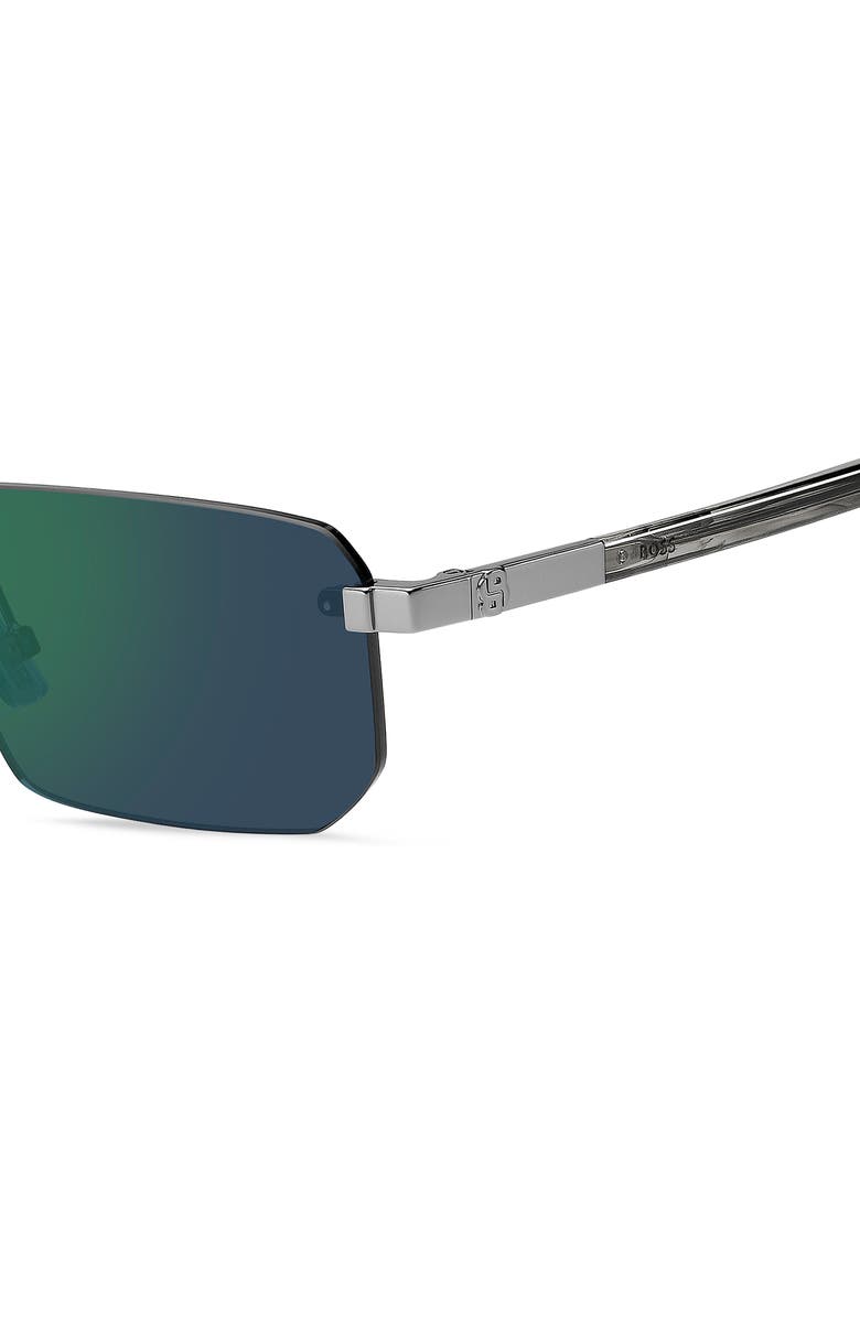 BOSS 57mmm Sunglasses, Alternate, color, Ruthenium/ Green