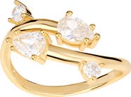 ATHRA LUXE Cubic Zirconia Pear Bypass Ring