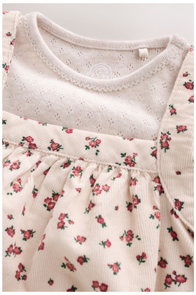 Floral Corduroy Pinafore, Bodysuit & Tights Set, Alternate, color, NEUTRAL
