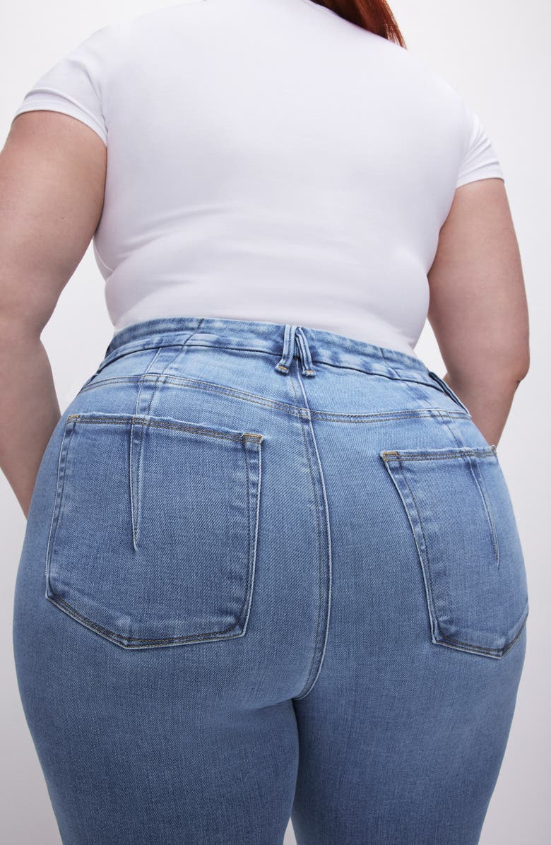 Good American Good Legs Frayed High Waist Ankle Straight Leg Jeans, Alternate, color,