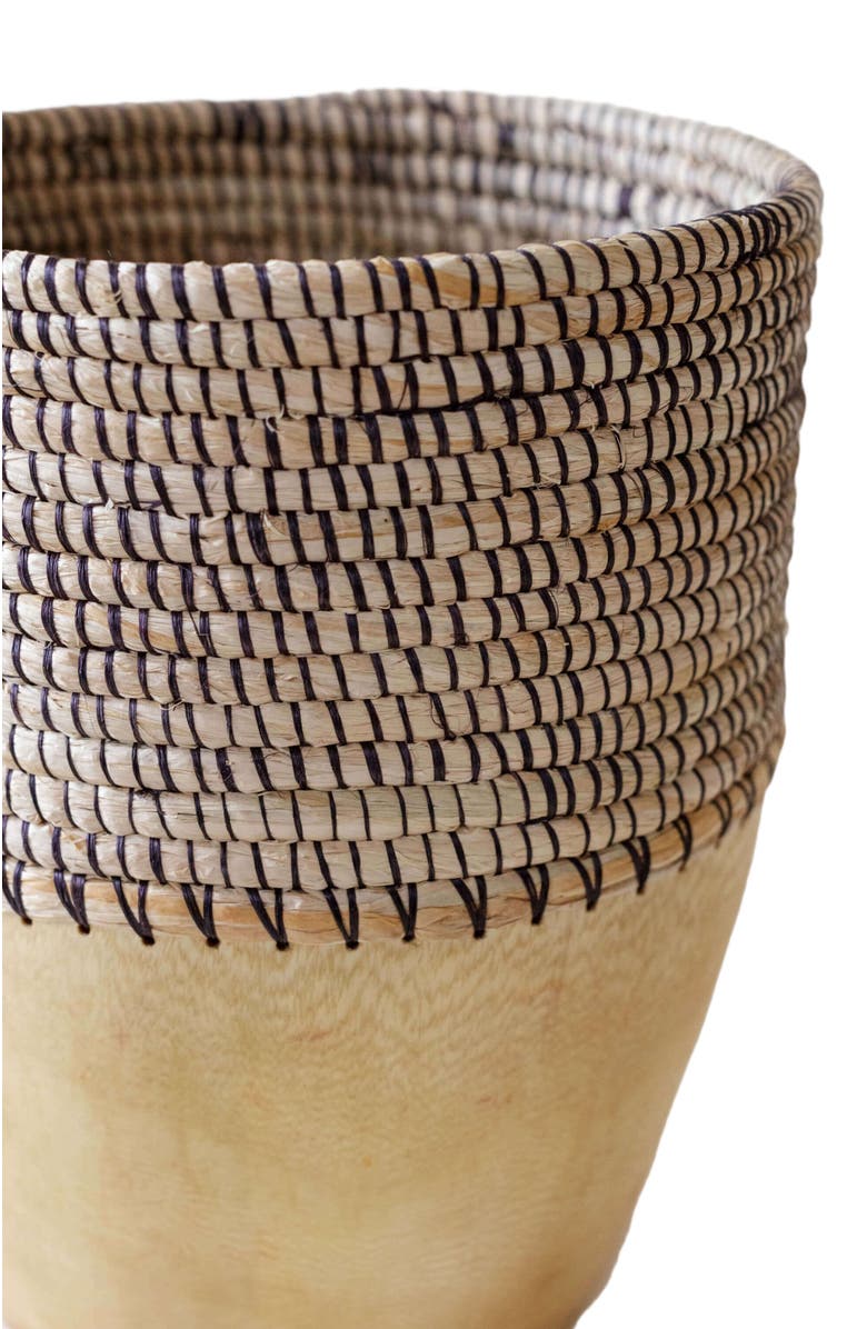 indego africa Copabu Wooden + Woven Tall Vessel, Alternate, color, 