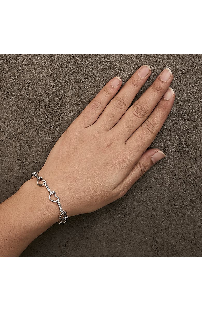Haus of Brilliance 10K White Gold 2.0 Cttw Diamond Heart Link Bracelet, Alternate, color, White Gold