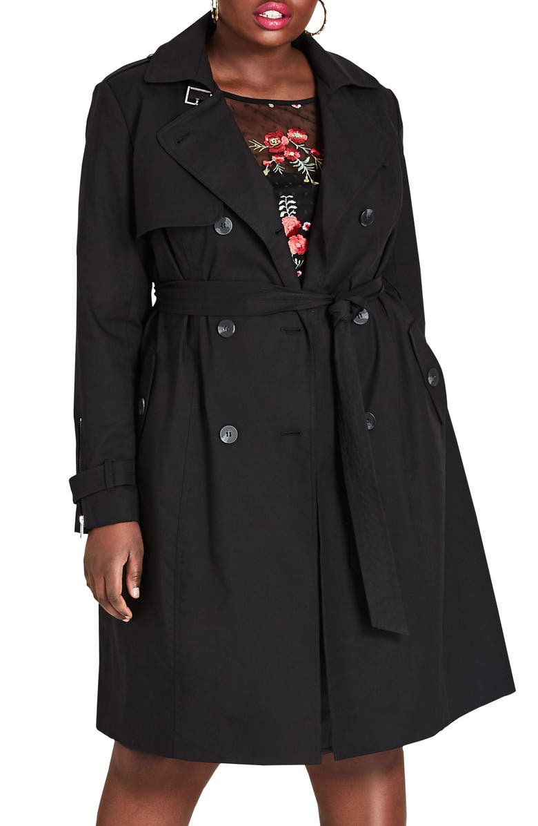City Chic Mystique Trench Coat, Main, color, 