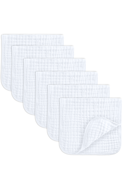Muslin Burp Cloths - Pack of 6