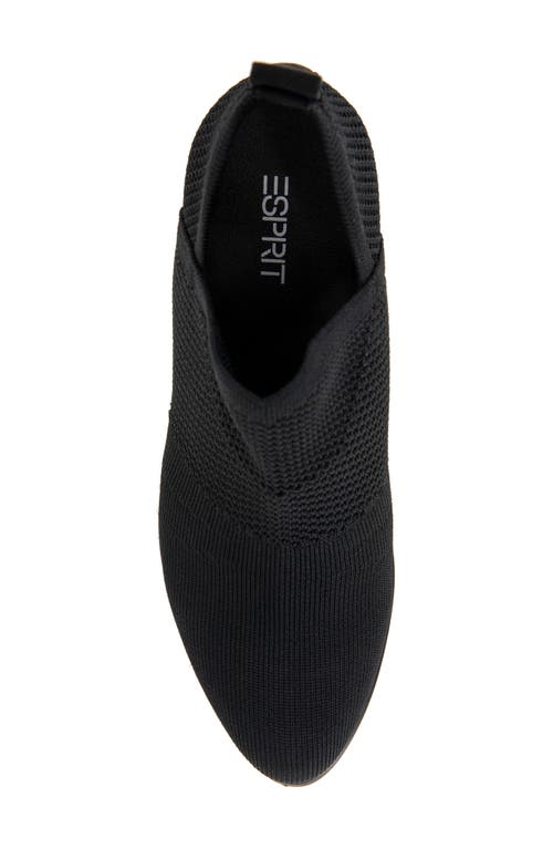 Esprit Tory Open Knit Ankle Bootie In Black Knit