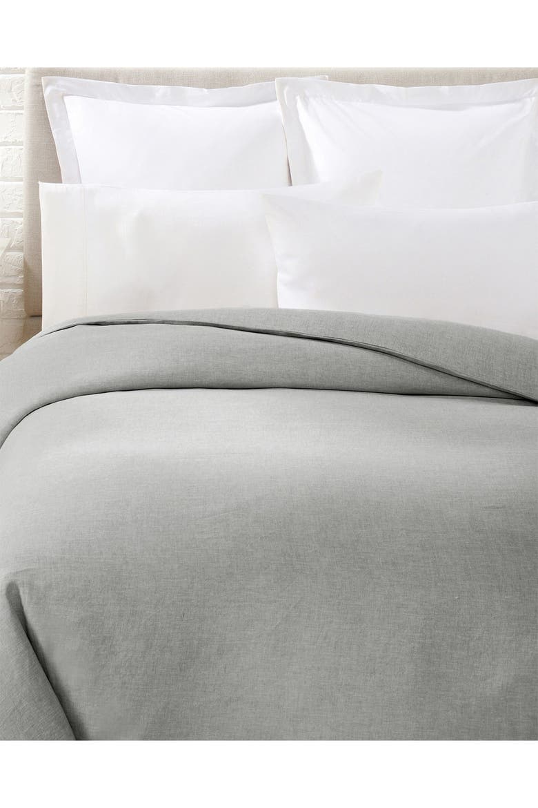 Linen Duvet Cover, Main, color, GREY