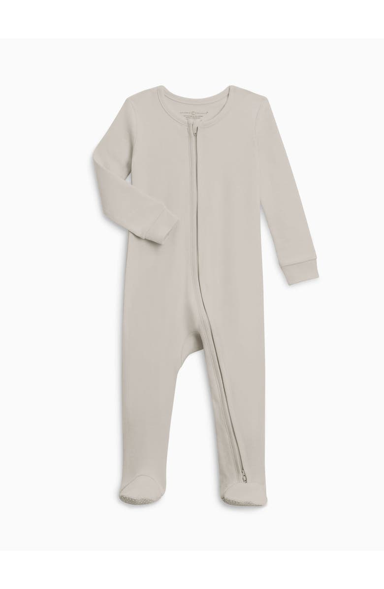 Colored Organics Organic Peyton Zipper Sleeper, Main, color, Stone