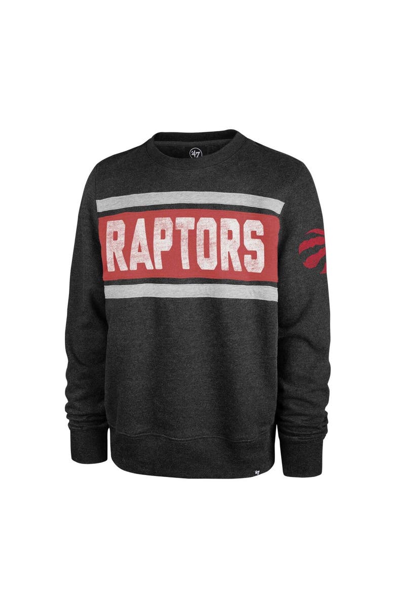 '47 Men's '47 Heather Black Toronto Raptors Tribeca Emerson Pullover Sweatshirt, Alternate, color, Heather Black