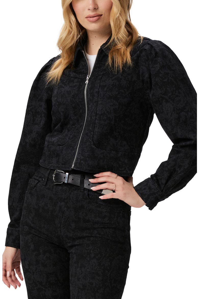 Evelyn Laser Floral Jacket, Alternate, color, BLACK LASER FLORAL