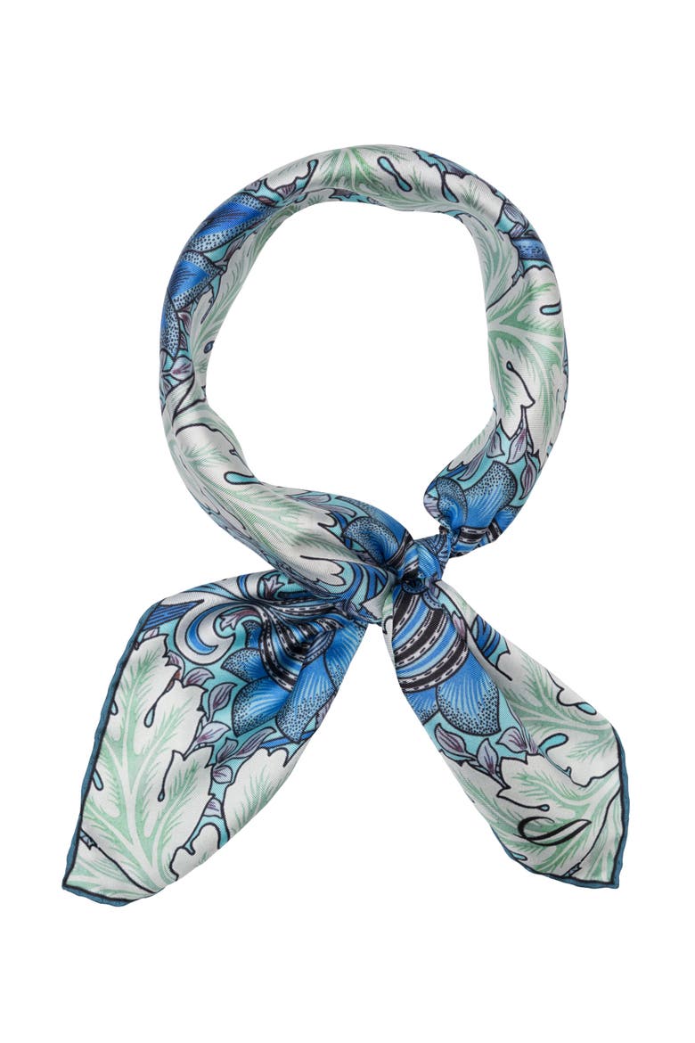 St. James - Hand Rolled Silk Neckerchief for Men, Alternate, color, Blue and Mint