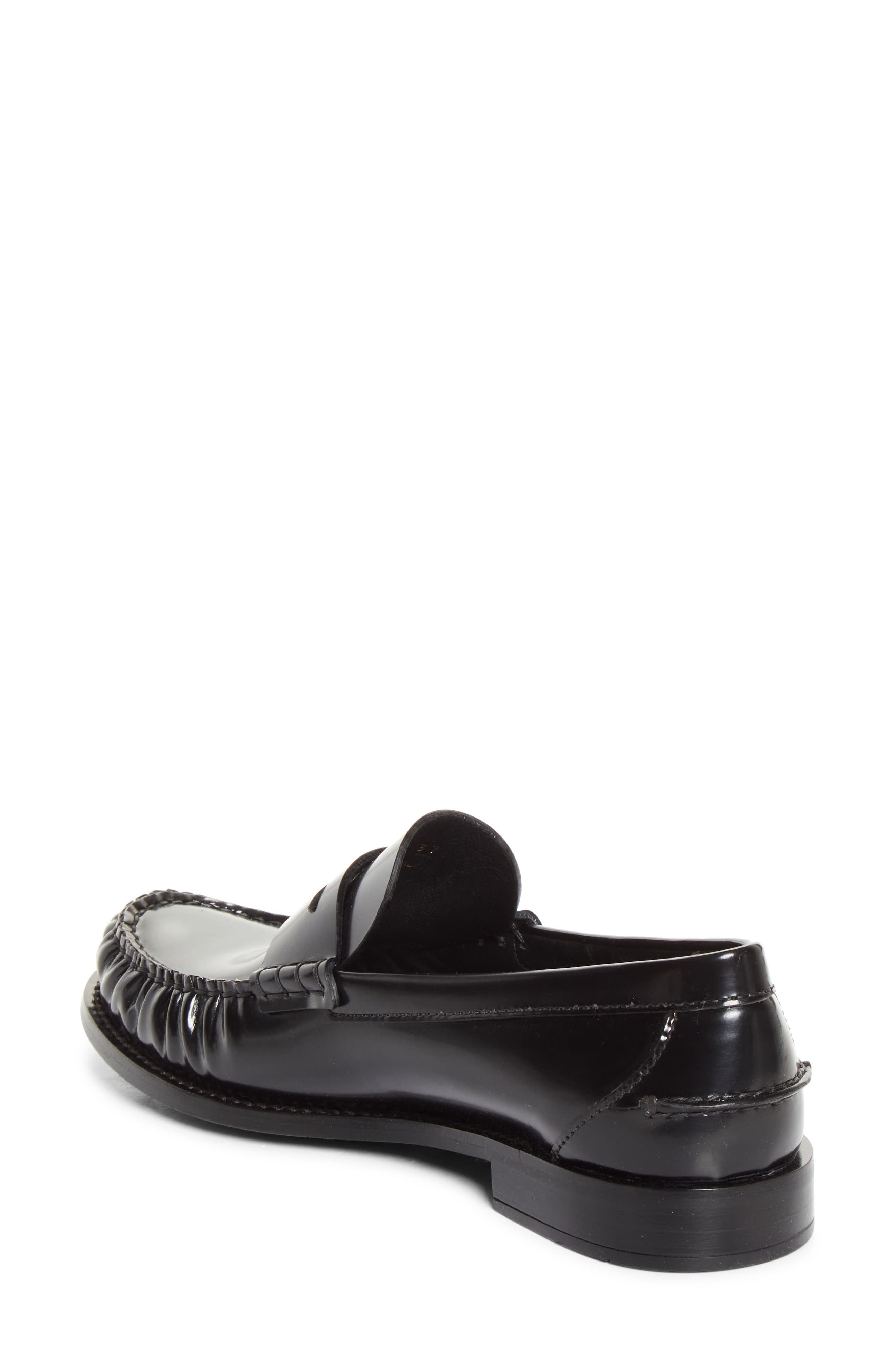 Prada Ruched Toe Penny Loafer, Alternate, color, Nero