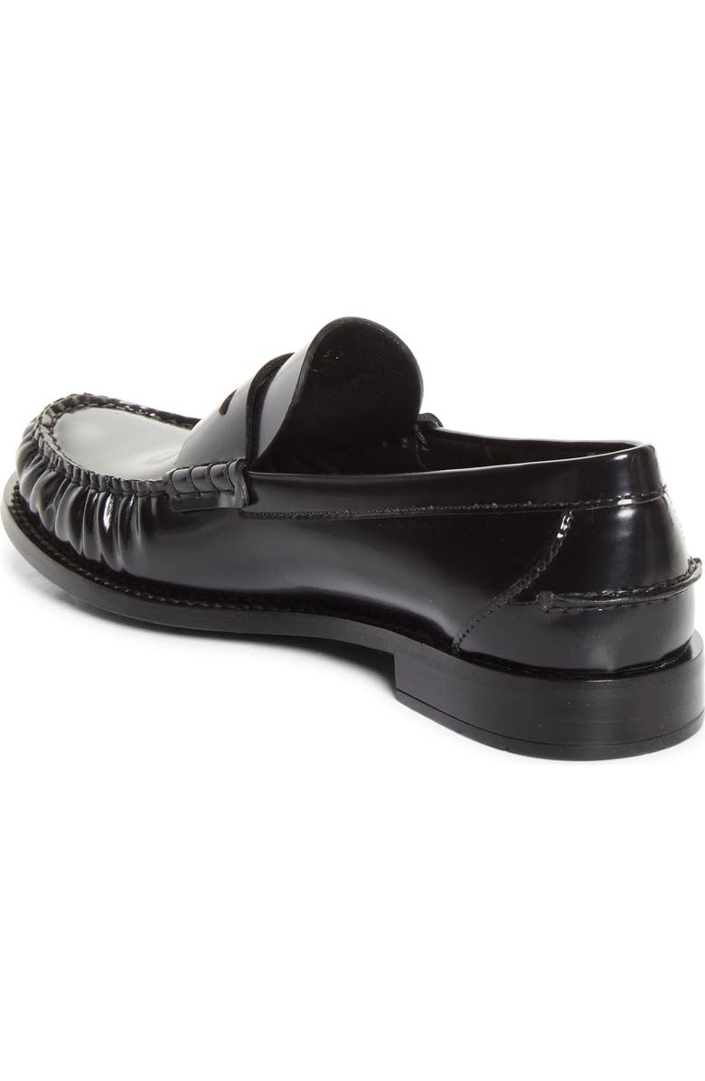 Prada Ruched Toe Penny Loafer, Alternate, color, Nero