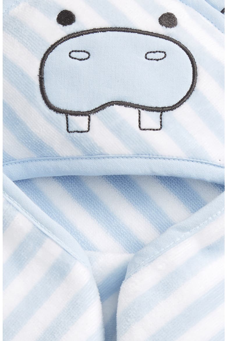 Hooded Animal Towel, Alternate, color, BLUE PRECIOUS HIPPO