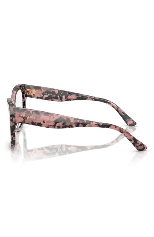 Vogue 53mm Square Optical Glasses In Pink Tortoise
