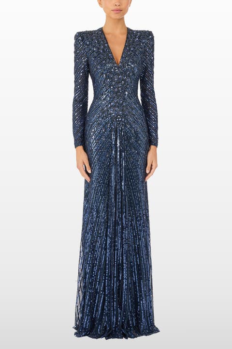 Eve Sequin-Embellished V-neck Dress