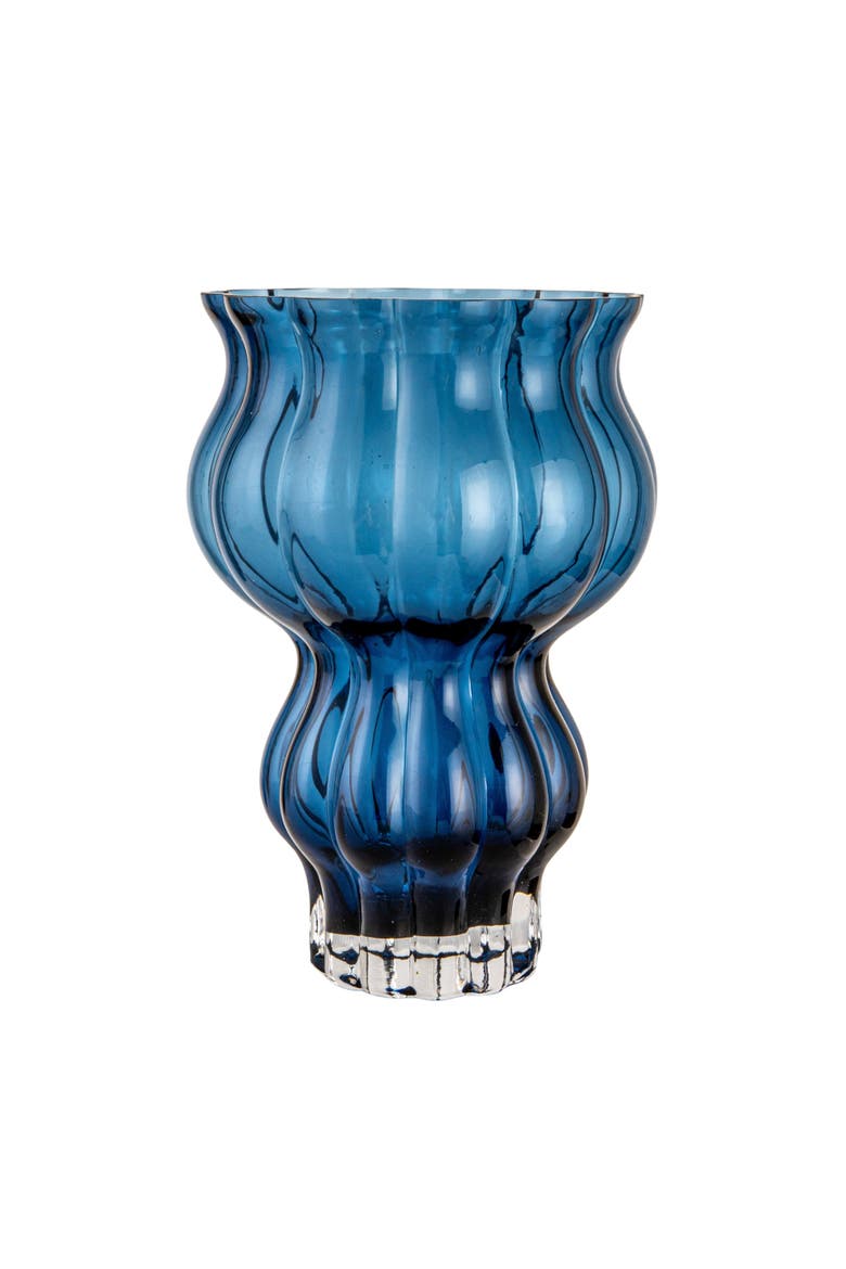 Round Pressed Glass Vase, Blue, Alternate, color, Blue