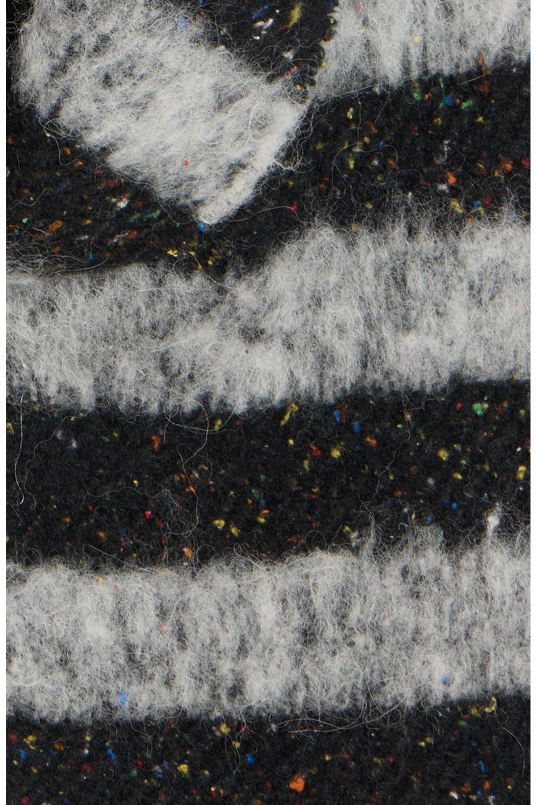 Vonkey Stripe Alpaca, Wool & Silk Blend Fringe Scarf, Alternate, color, BLACK/GREY
