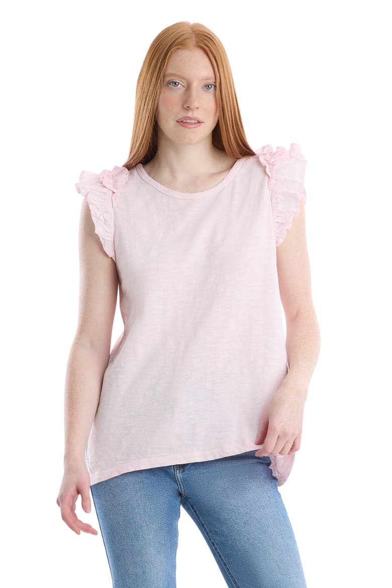 Crew Neck Short Sleeve Shrunken Boyfriend Tee, Main, color, Barely Pink
