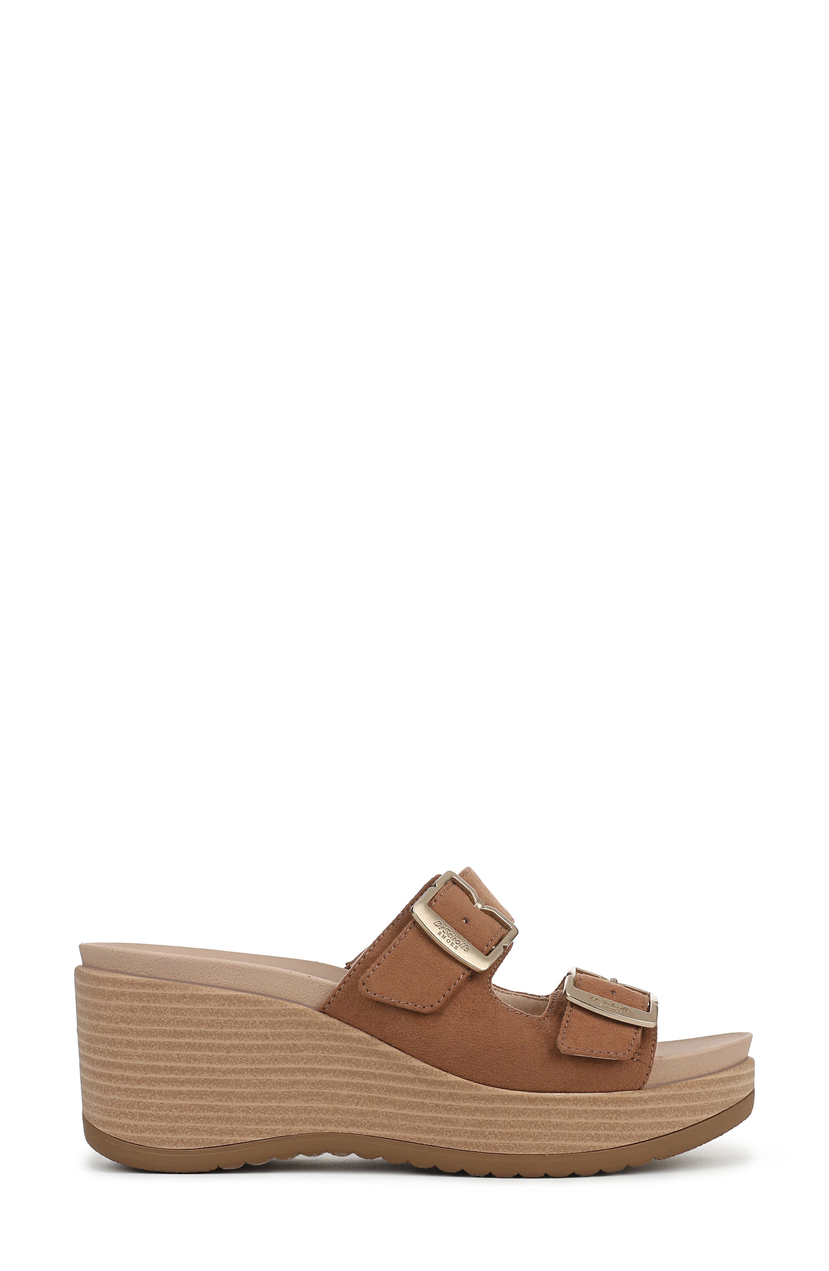 Dr. Scholl's Cali Breeze Wedge Sandal, Alternate, color, Honey Brown