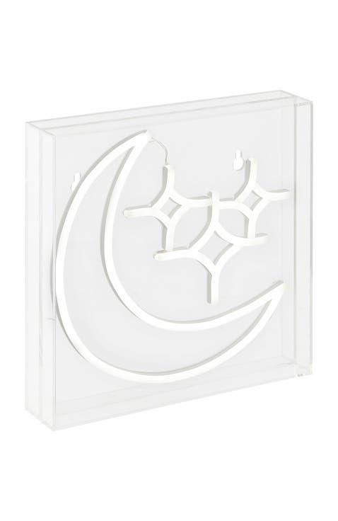 Starry Square Contemporary Glam Acrylic Box USB Operated LED Neon Light