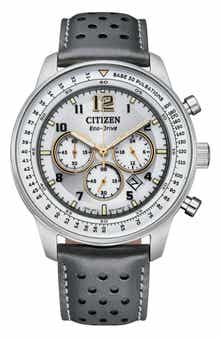 Citizen Future Force Chronograph Leather Strap Watch, 44mm