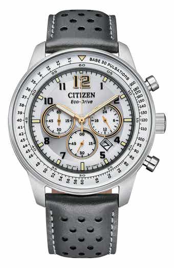 Citizen Future Force Chronograph Leather Strap Watch, 44mm
