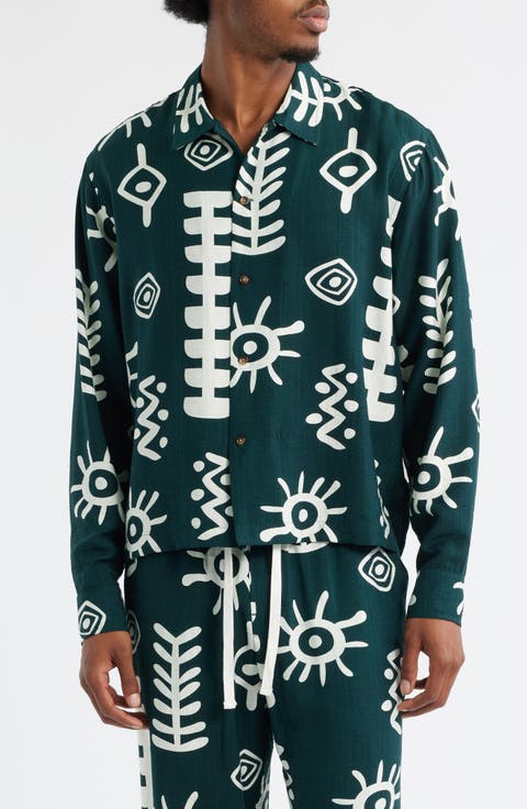 Mason Abstract Print Button-Up Shirt