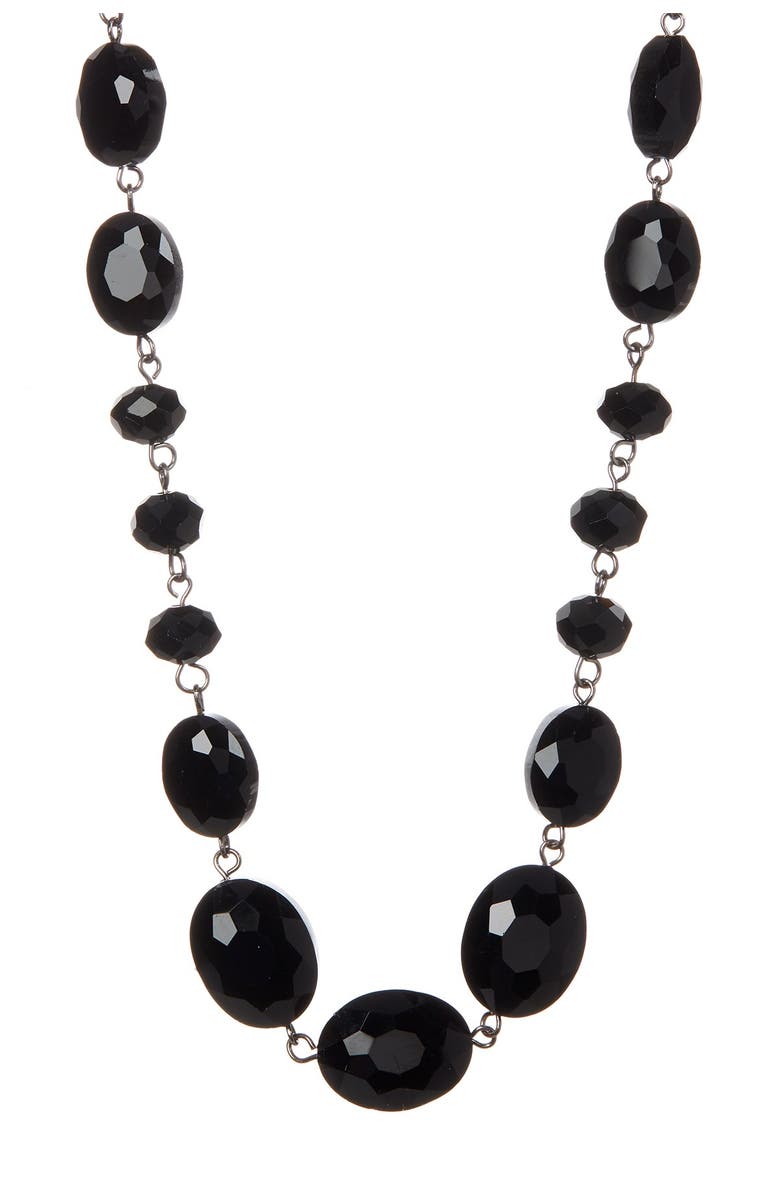 OLIVIA WELLES Faceted Multi Cut Bead Necklace, Main, color, Oxford