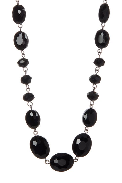 Olivia Welles Faceted Multi Cut Bead Necklace In Blue