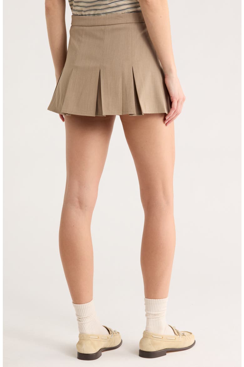 Ronaso Pleat Miniskirt, Alternate, color, LIGHT BROWN