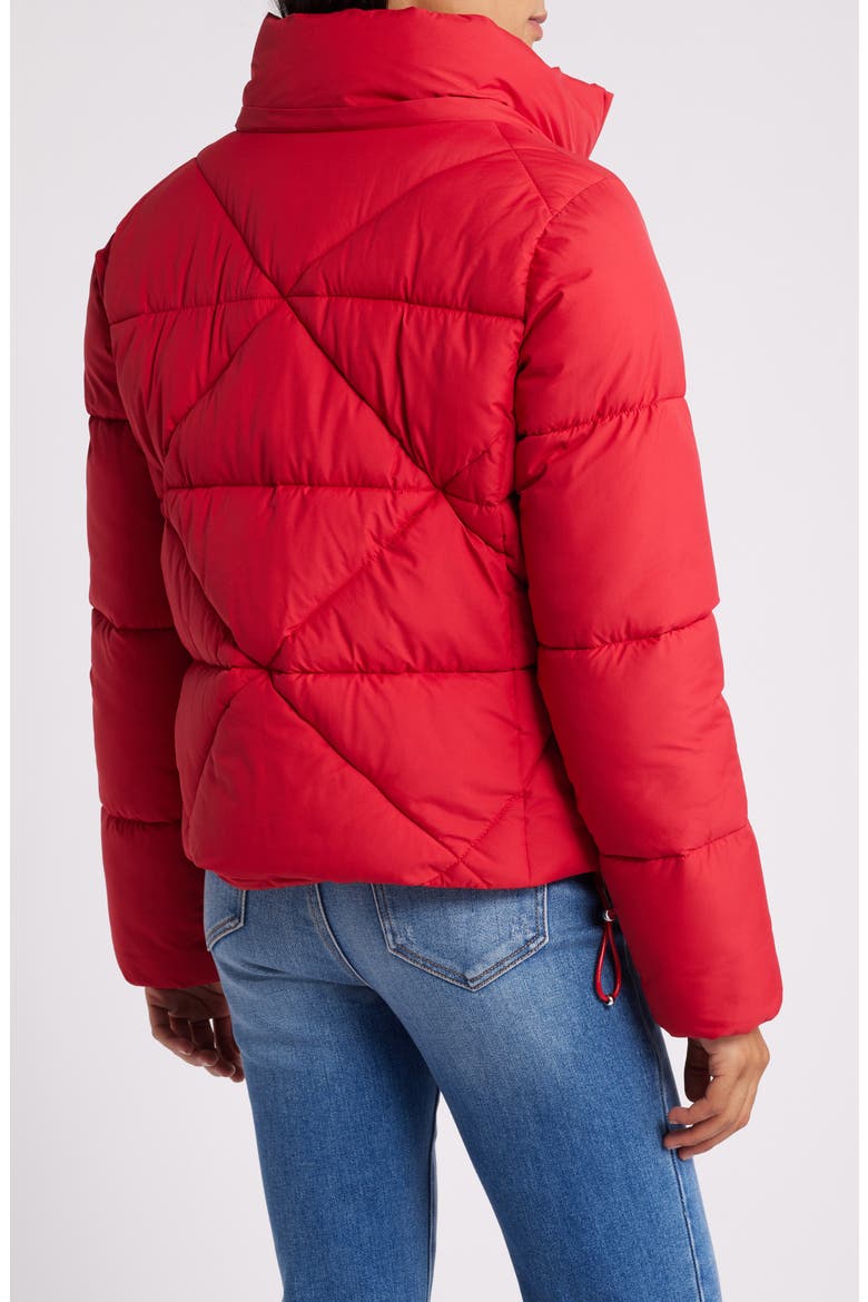 Crop Zip Puffer Jacket, Alternate, color, CRIMSON