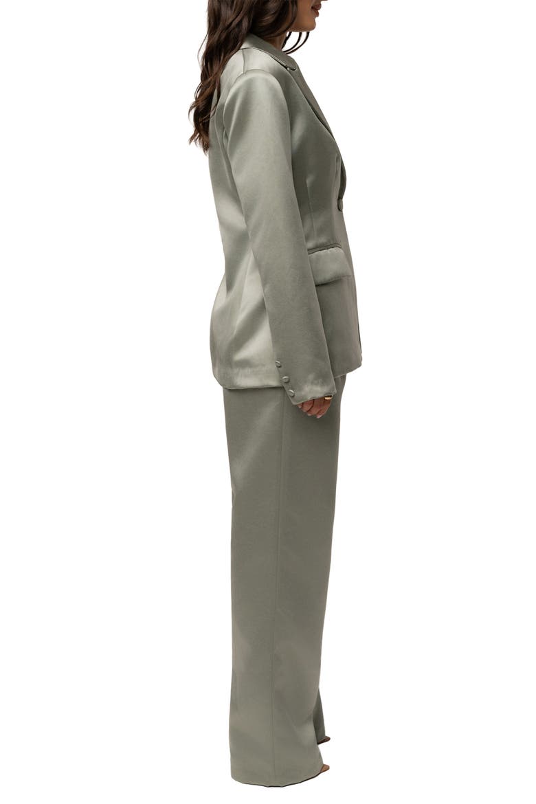 Victoria Satin Blazer, Alternate, color, Sage