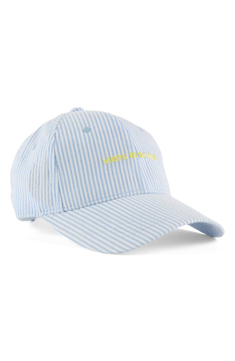 Viens Avec Moi Ball Cap, Main, color, Blue Stripe
