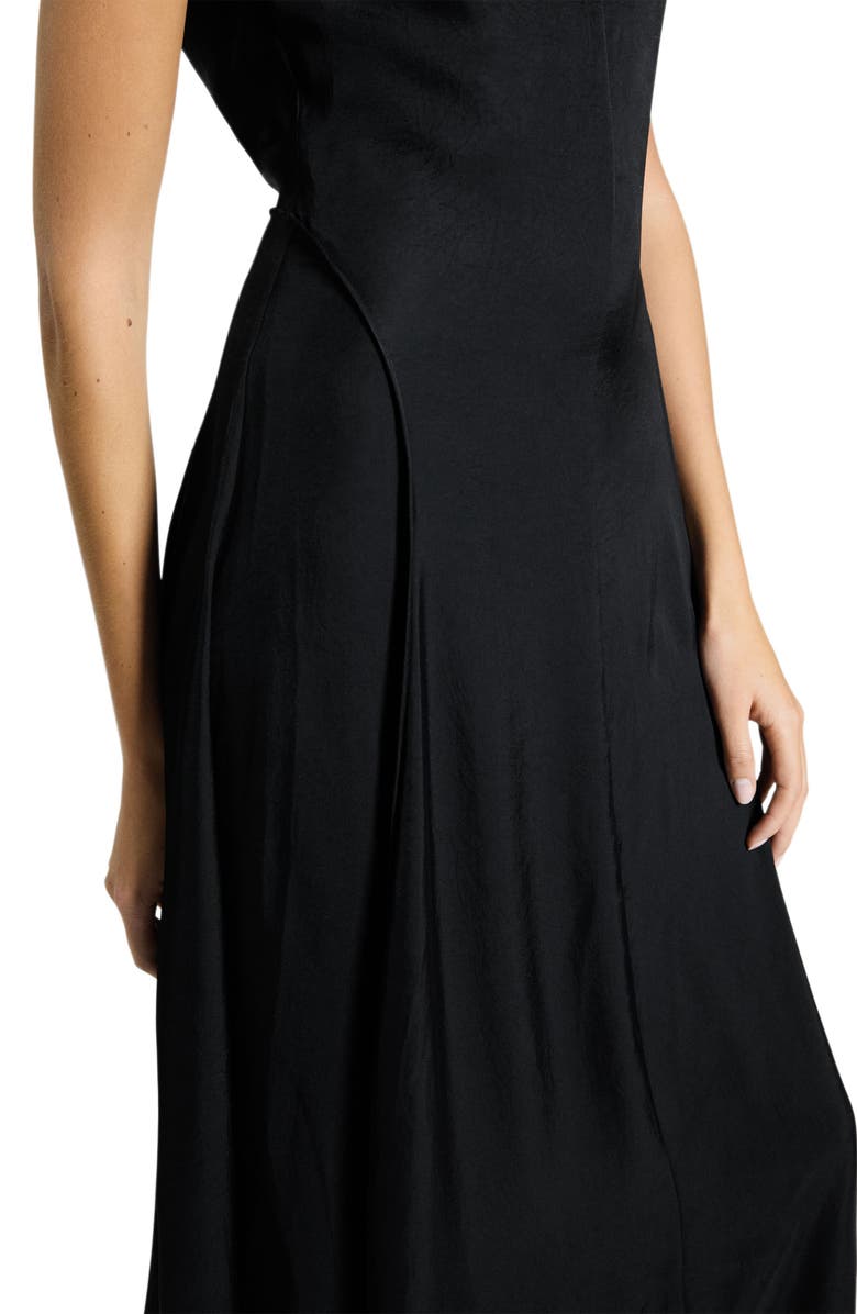 Theory Boat Neck Midi Dress, Alternate, color, Black