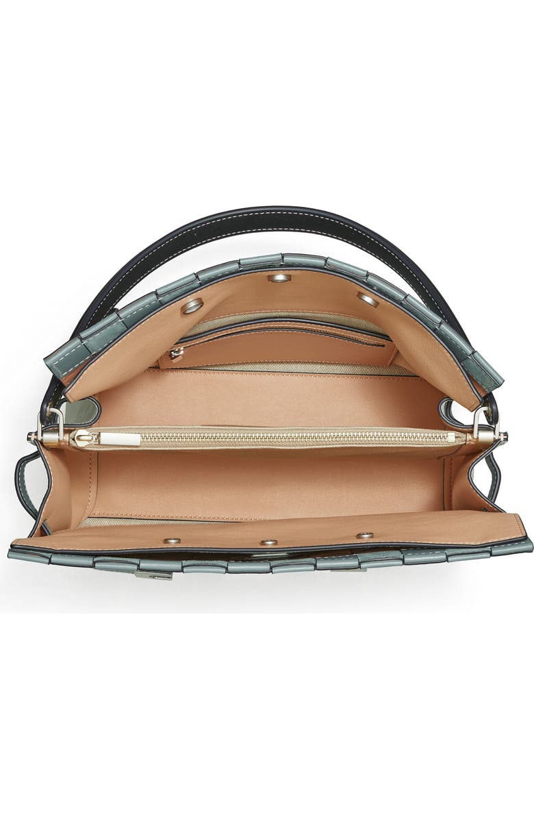 Tory Burch Lee Radziwill Woven Leather Double Bag, Alternate, color,