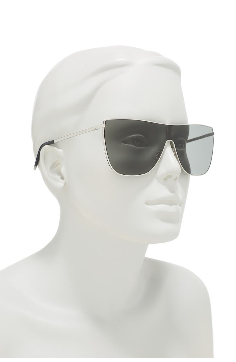 Saint Laurent Shield 99mm Sunglasses, Alternate, color, 