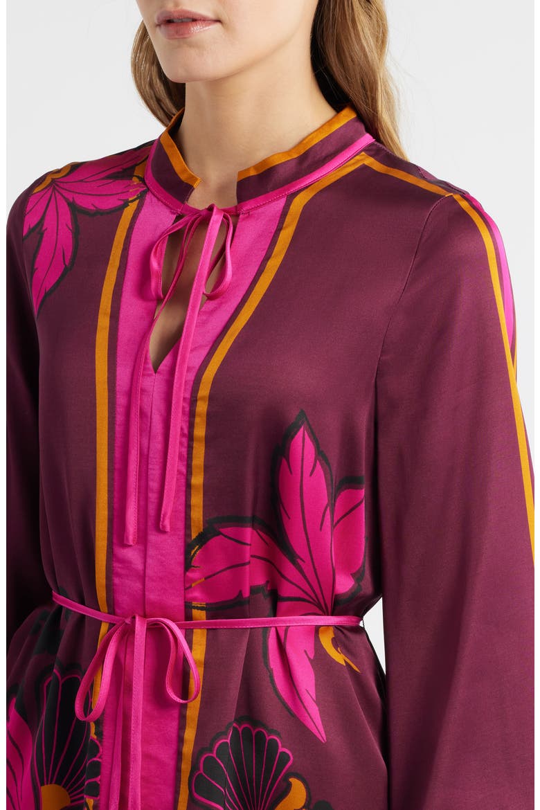 Timber Placed Floral Long Sleeve Minidress, Alternate, color, BURGUNDY MULTI