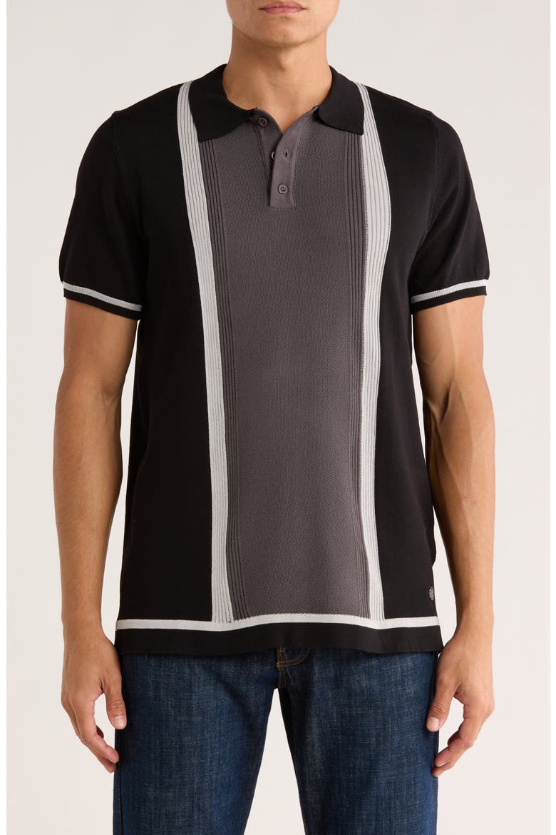 Short Sleeve Knit Sweater, Main, color, BLACK